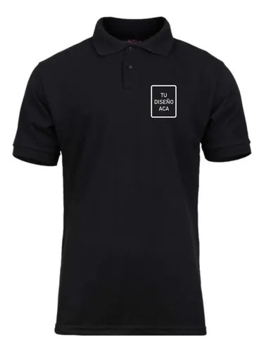 Chomba Personalizada Con Tu Logo/diseño Premium Pique En R1 Negro Liso Xxl - 4