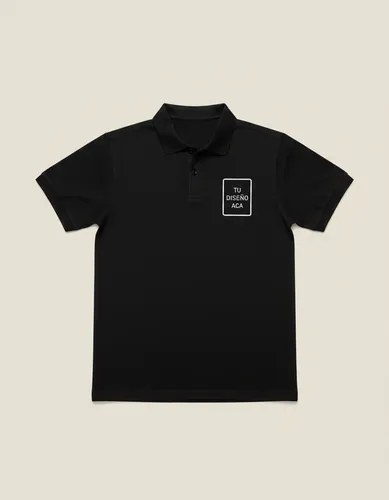 Chomba Personalizada Con Tu Logo/diseño Premium Pique En R1 Negro Liso Xxl - 10