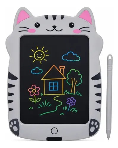 Pizzarra Digital Lcd 9 Para Niños Diseño Animales Blanco/gato