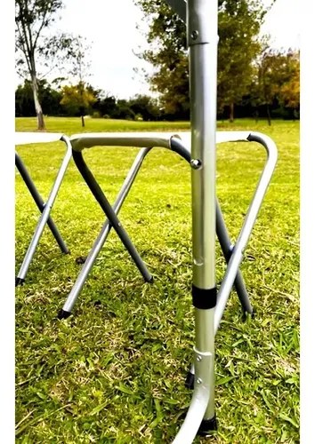 Mesa Plegable Rectangular De Aluminio Cammpy Full Con 4 Banquitos, Gris - 9