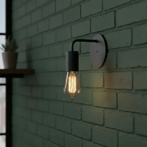 Aplique Pared Chapa Curvo E27 135mm Imola Ferrolux Negro Negro - 6