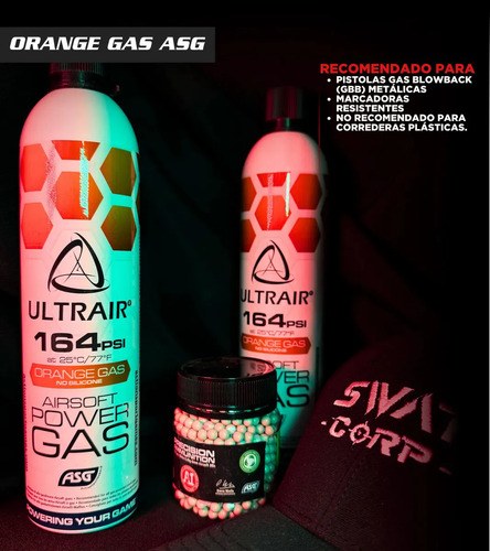 Orange Gas Airsoft Asg Ultrair Power 570ml 164psi - 9