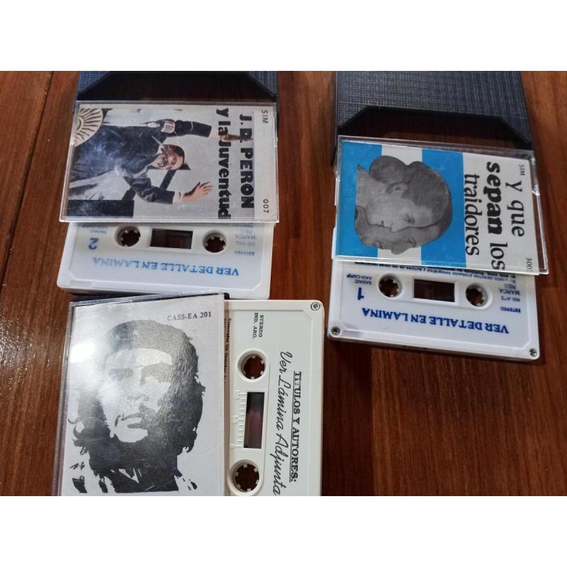 Libro Peron Cuando y Donde Nacio, Casettes Eva, Peron y Che Guevara - 5