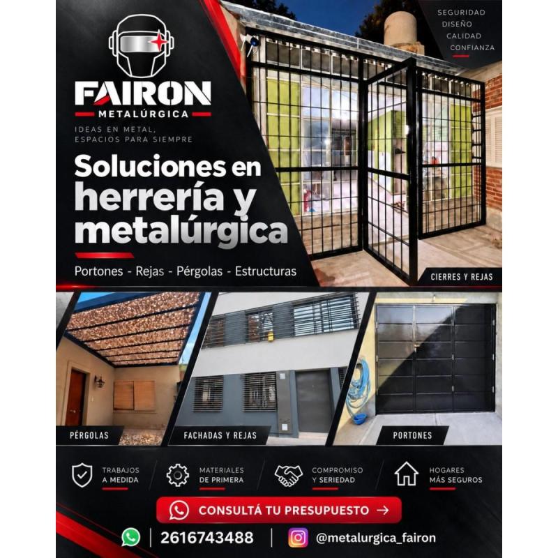 Trabajos de herrería y metalúrgica a medida en Mendoza