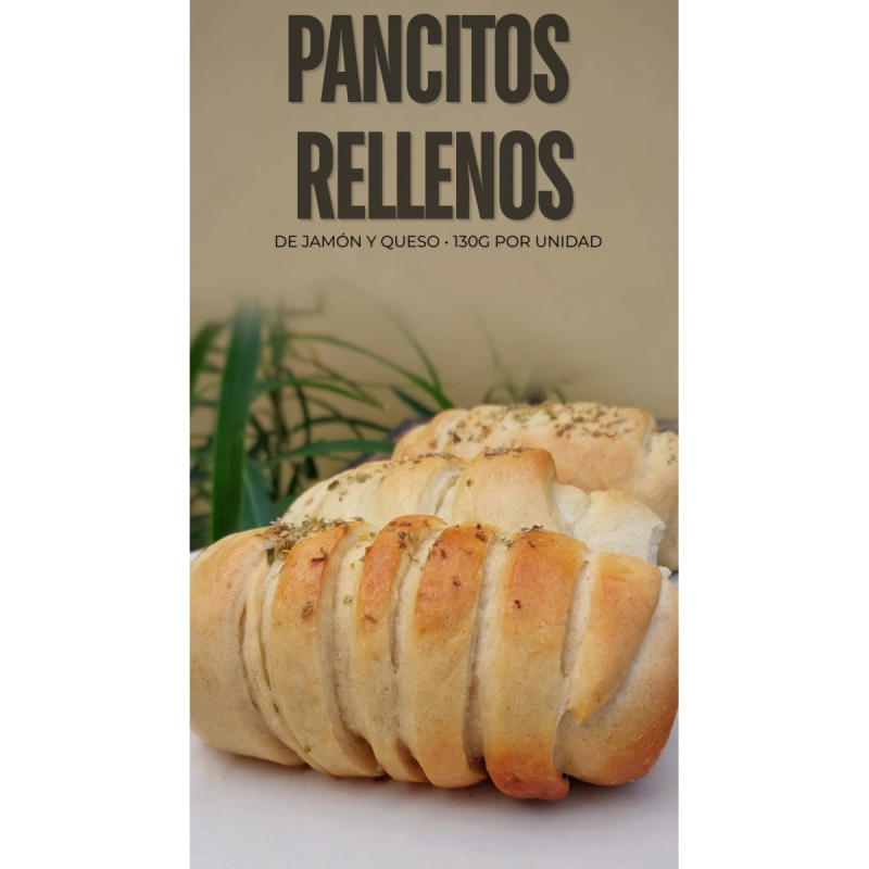 Pancitos rellenos de jamón y queso (pack de dos unidades)