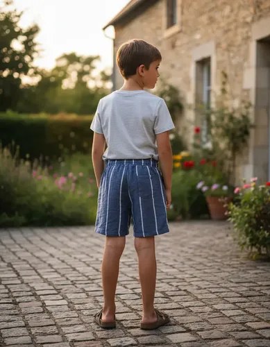 Bermuda De Lino Rayada Gosha Niños Primavera/verano - 9