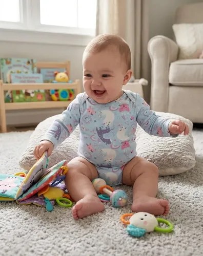 Bodys Manga Larga 100% Algodón Para Bebas Rn A 24 Meses Celeste 3 Meses Gatito