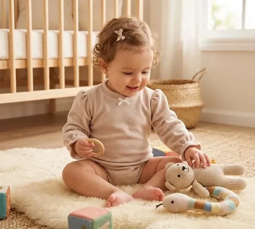 Bodys Buzo Manga Larga Gosha Para Bebé Camel 6-9 M Plush - 2