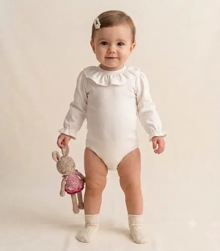 Bodys Buzo Manga Larga Gosha Para Bebé Natural 12-18 M Friza