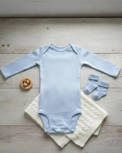 Bodys Interlock Full Manga Largas Bebes Rn Hasta 24 Meses Celeste 18 Meses Liso - 2