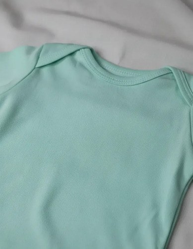 Bodys Interlock Full Manga Largas Bebes Rn Hasta 24 Meses Verde Agua 12 Meses Liso - 3