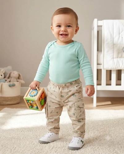 Bodys Interlock Full Manga Largas Bebes Rn Hasta 24 Meses Verde Agua 12 Meses Liso - 5