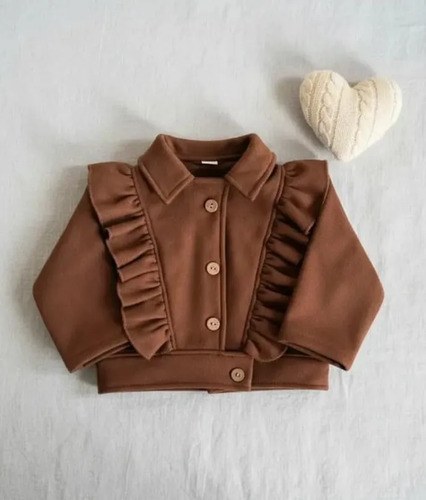 Chaqueta De Abrigo Gosha De Gamuza Con Micropolar Beba Chocolate 6 Liso - 3