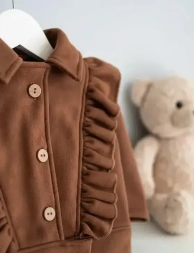 Chaqueta De Abrigo Gosha De Gamuza Con Micropolar Beba Chocolate 6 Liso - 4