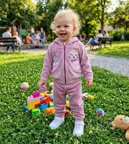 Conjunto Camperas Plush Bordada De Bebé/beba 2 Al 5 Rosa Viejo 9-12 M