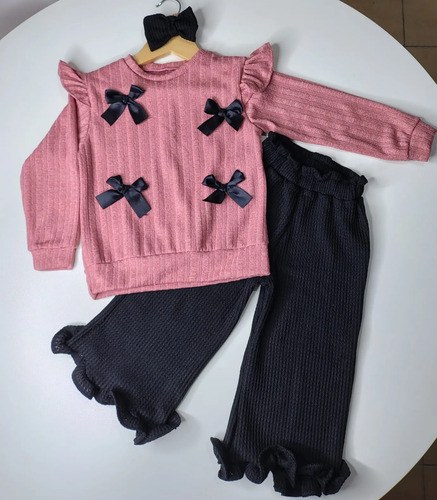 Conjunto Pulóver Más Pantalón Para Niña Rosa / Negro 5 Años - 5
