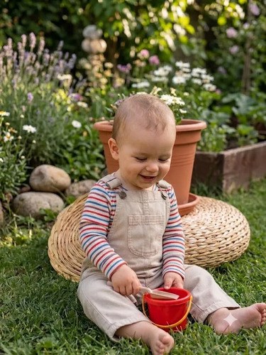 Jardinero Rígido Gabardina Gosha Bebé/beba Beige Liso 3 (12-18 M)