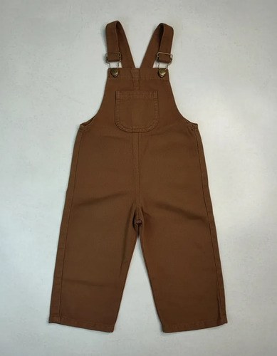 Jardinero Rígido Gabardina Gosha Bebé/beba Chocolate Liso 2 ( 9-12 M ) - 3