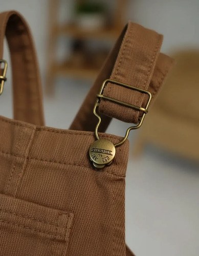 Jardinero Rígido Gabardina Gosha Bebé/beba Chocolate Liso 2 ( 9-12 M ) - 4