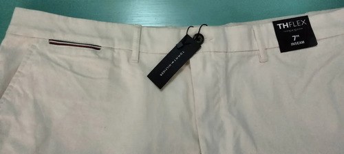 Bermuda Tommy Hilfiger Talle 44- 58 Cm De Cintura Original Blanco Crema 2xl - 5