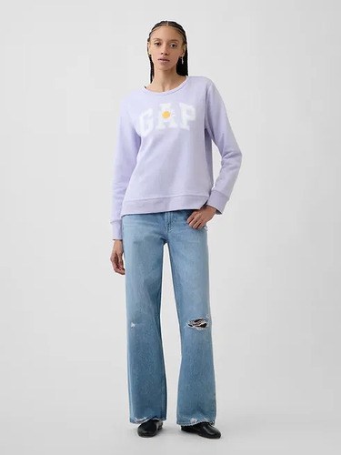 Buzo Gap Talle S Cuello Redondo Mujer S Lila - 3