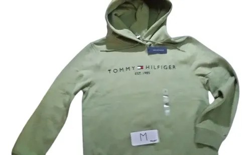 Buzo Tommy Hilfiger Talle M Mujer Con Capucha M Verde Oliva Claro