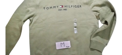 Buzo Tommy Hilfiger Talle M Mujer Con Capucha M Verde Oliva Claro - 4