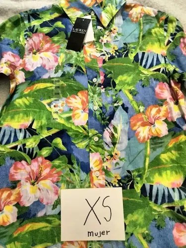 Camisa Ralph Lauren Mujer Talle Xxs Original 100 % Lino Verde Xxs - 2