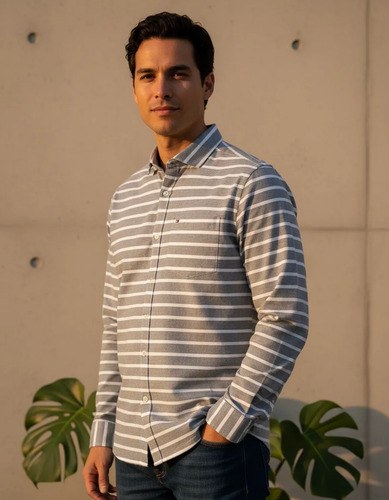 Camisa Tommy Hilfiger Talle Xs Hombre Original Gris Y Blanco Xs - 2