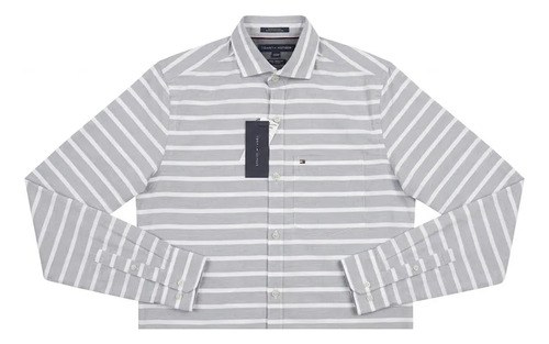 Camisa Tommy Hilfiger Talle Xs Hombre Original Gris Y Blanco Xs - 3