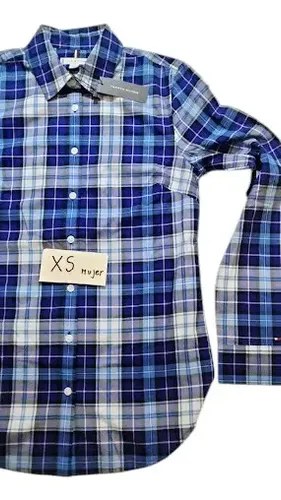 Camisa Tommy Hilfiger Talle Xs Mujer Original Azul Xs - 4
