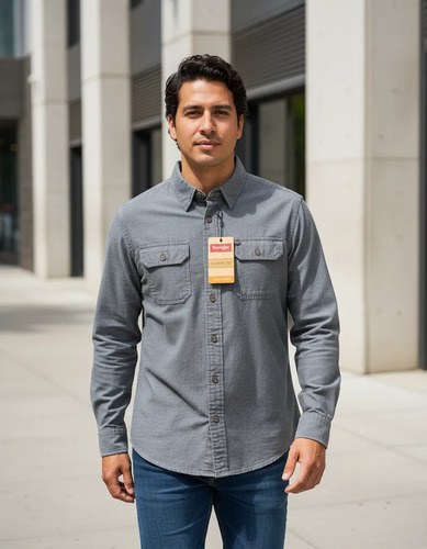 Camisa Wrangler De Jean Talle S De Hombre Original Azul S