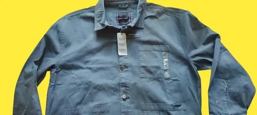 Camperas Tommy Hilfiger Lona Gruesa Talle Xl Hombre Verde Oliva Y Azul Xl - 6