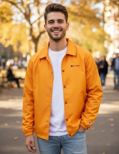 Coach Jacket Champion Talle L Original Naranja L