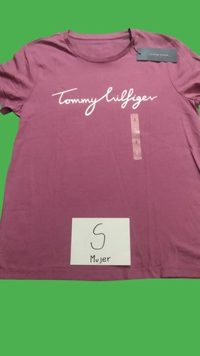 Remera Tommy Hilfiger Talle S De Mujer Original Morado S Estampa Localizada - 3