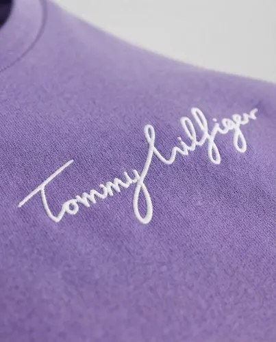 Remera Tommy Hilfiger Talle S De Mujer Original Morado S Estampa Localizada - 5