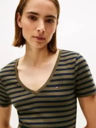 Remeras Tommy Hilfiger Mujer Talle Xxs Originales Gris Xxs Estampa Localizada - 2