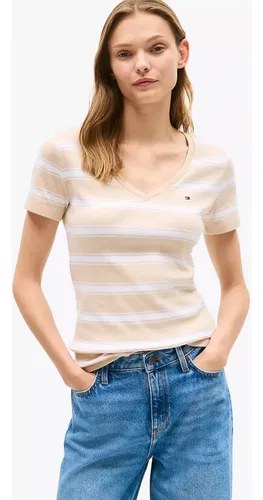 Remeras Tommy Hilfiger Talle M De Mujer Originales Gris M Estampa Localizada - 2