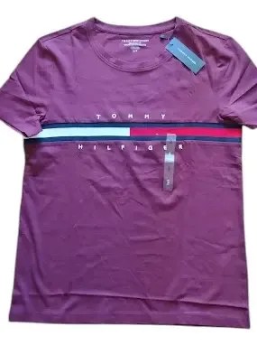 Remeras Tommy Hilfiger Talle M De Mujer Originales Gris M Estampa Localizada - 4