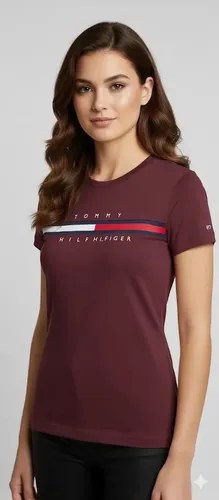 Remeras Tommy Hilfiger Talle M De Mujer Originales Gris M Estampa Localizada - 6