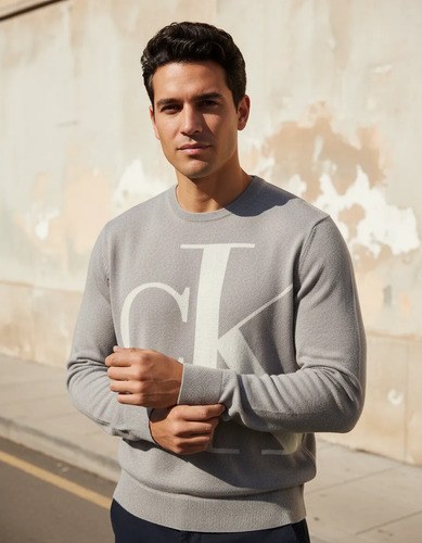 Sweater Calvin Klein Talle Xxl Hombre Lila Claro 2xl - 3