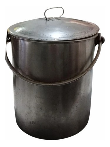 Olla Cocina De Acero Inox. C/tapa 17 Litros Acero Inoxidable Plateado