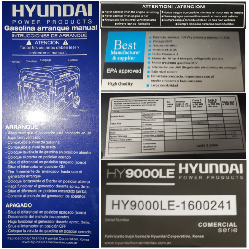generador Hyundai HY9000LE - 2