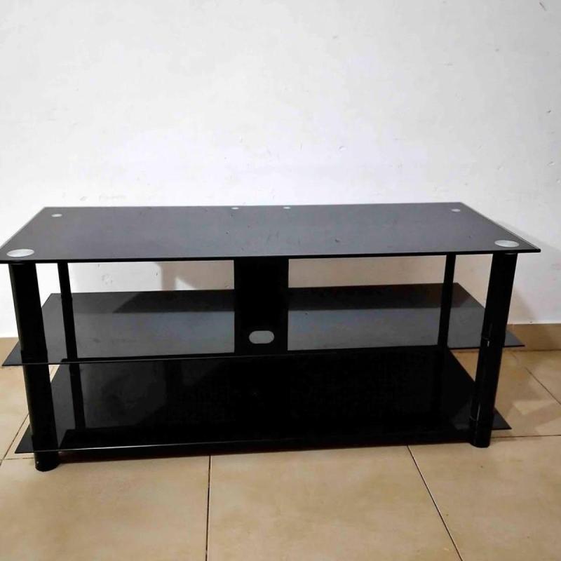 Mesa para tv de cristal negro en impecable estado por Zona Boulogne - 2