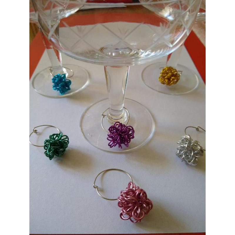 Identificadores de Copas Artesanales para Fiestas y Eventos X 6
