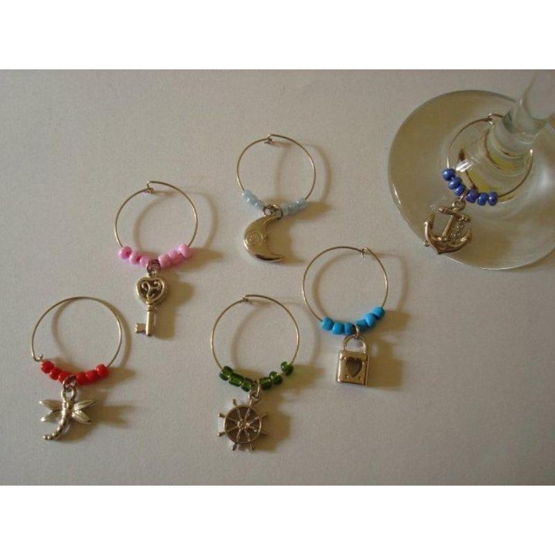 Identificadores de Copas Artesanales para Fiestas y Eventos X 6 - 7