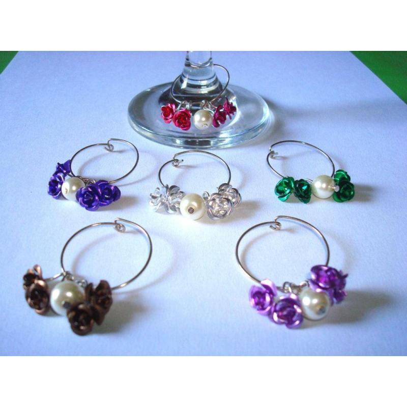 Identificadores de Copas Artesanales para Fiestas y Eventos X 6 - 9