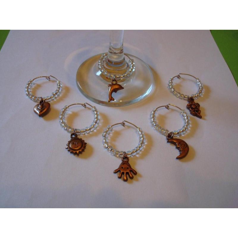 Identificadores de Copas Artesanales para Fiestas y Eventos X 6 - 11