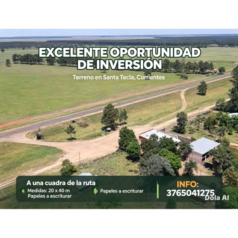 Terreno o lote en venta en Santa tecla corrientes