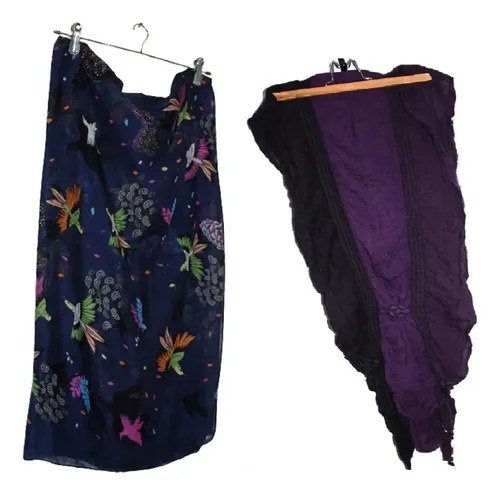 2 Pashminas Azul Y Otra Violeta Grandes Las De La Foto Azul Floreado L